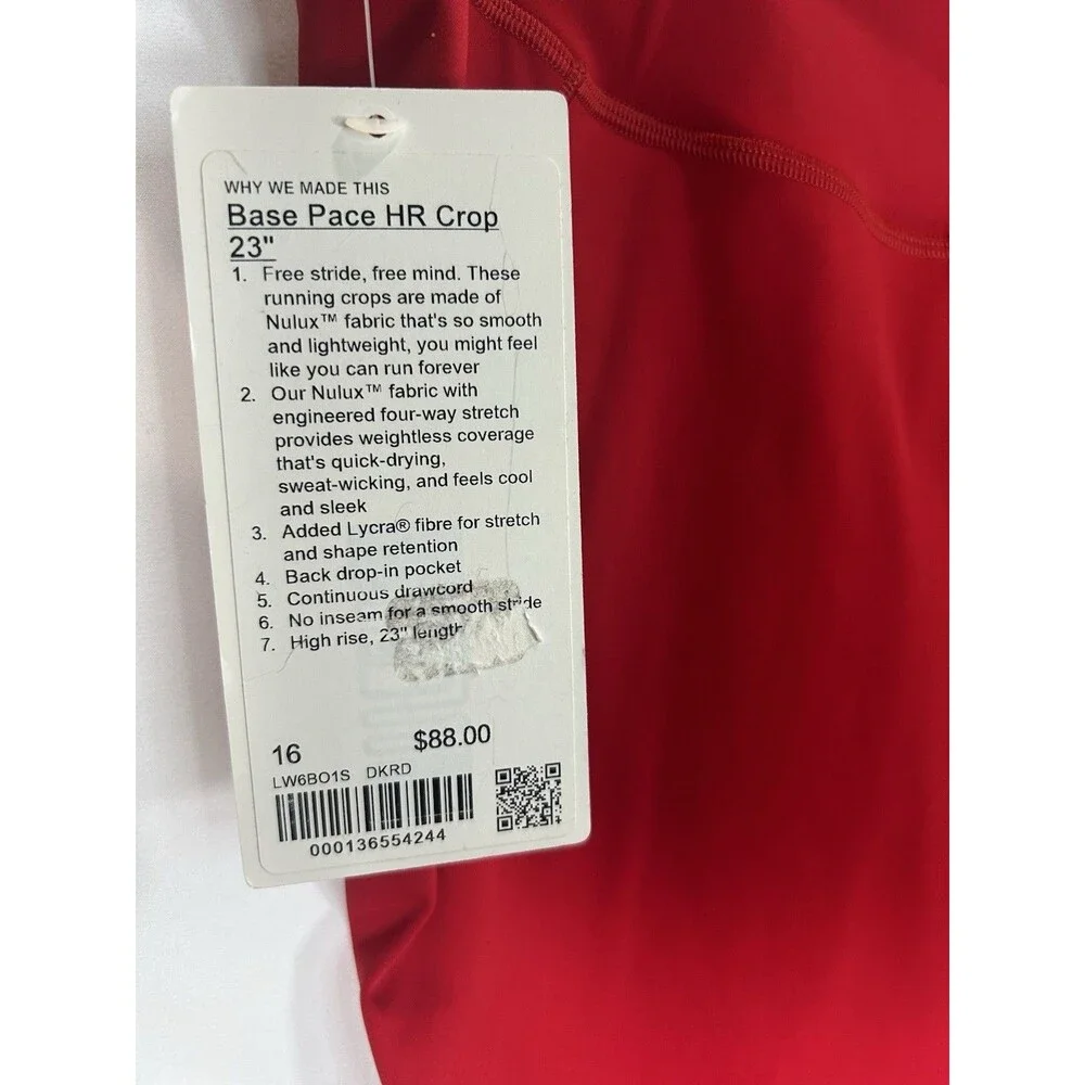 Lululemon Base Pace HR Crop 23